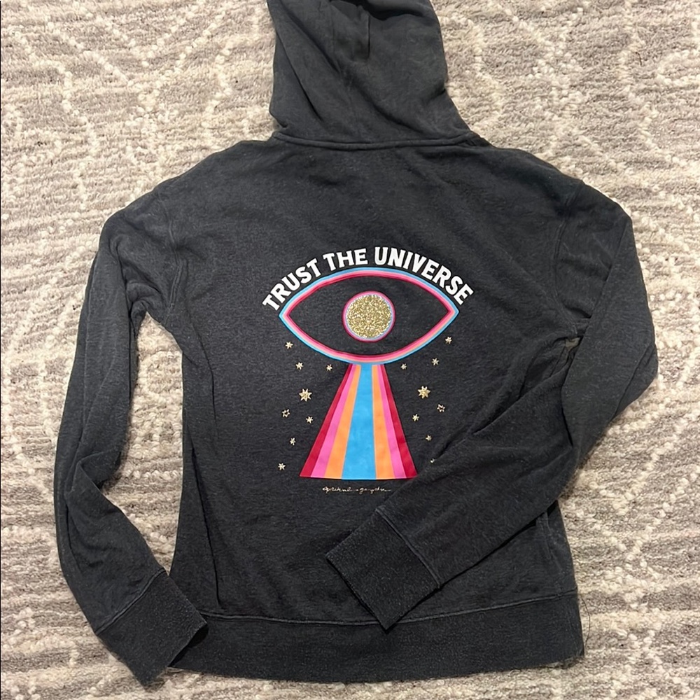 Spiritual Gangster Black Hoodie with Colorful Eye Design